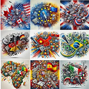 irp-world-media,-combining-elements-that-symbolize-print-newspapers,-radio,-television Diffuser un communiqué de presse dans plus de 110 pays